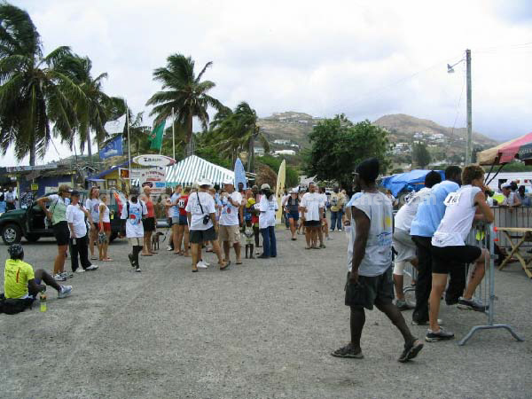 Section of the crowd at 2004 St Kitts Triathlon