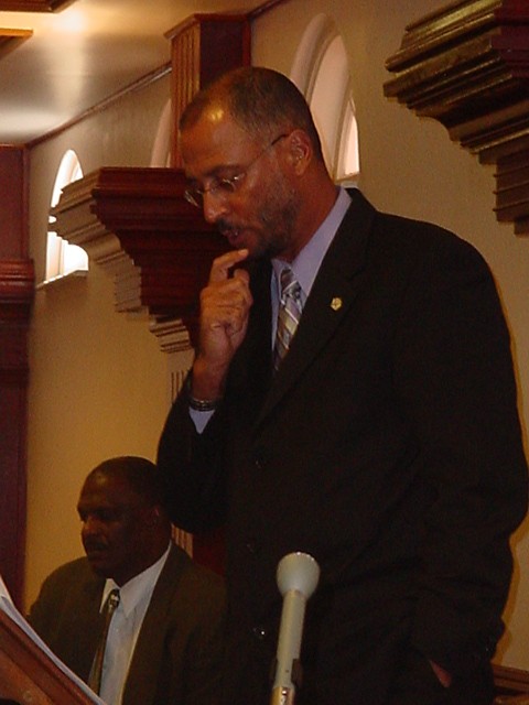 Honourable Richard Ricky Skerritt making contribution in Parliament in St. Kitts