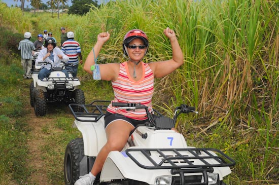 Happy St Kitts quad bike tour clients.