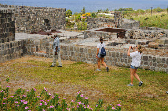 St Kitts quad bike tour information stop at Lamberts estate