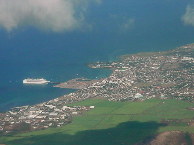 Aerial photo of Basseterre, St. Kitts
