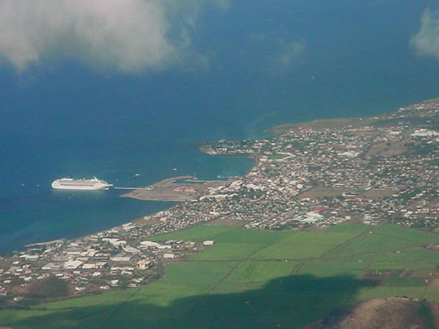 Aerial photo of Basseterre, St. Kitts