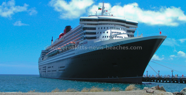 Cunard Lines Queen Mary 2 (QM2) at Port Zante in St. Kitts