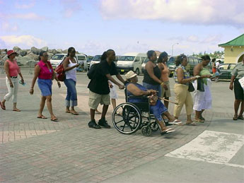 Empress of the Seas passengers leaving Port Zante after leaving the cruise Ship on Saturday.