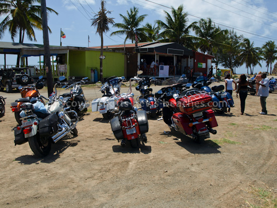 ETA Motorcycle Cruisers at Family and Friends Beach Bar at South Frigate Bay Beach, St Kitts