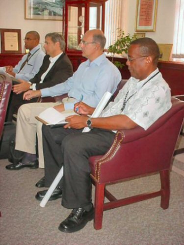 Monplaisir Group and St. Kitts and Nevis officials at meeting to discuss hotel and villa development around the La Valle Golf Course.