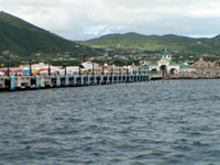 Pier at the Port Zante cruise ship berthing facility in St. Kitts