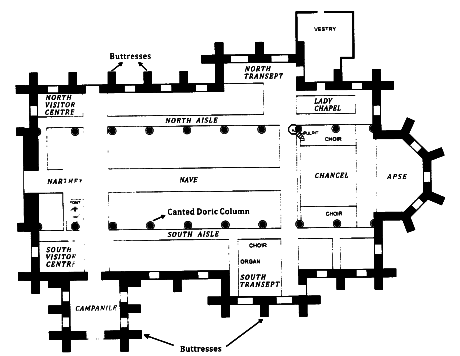 St Kitts heritage sites photos - Floor plan of St Georges Anglican Church in Basseterre St Kitts. Source: Anniversary Magazine.