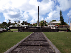 St Kitts heritage sites photos - The Cenotaph located at Fortlands in Basseterre St Kitts is a memorial to those from St. Kitts, Nevis and Anguilla who gave their lives in the First and Second World Wars.