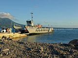 Vehicle reversing on to St Kitts and Nevis Sea Bridge 2 Ferry