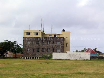 Old southern section at Warner Park in St. Kitts with the Basseterre Police Station in the background. This area now hosts the southern cricket stands.