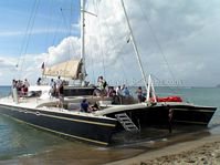 Spirit of St. Kitts catamaran Party cruise to Nevis includes a snorkelling stop off the Southeast Peninsula and a beach barbeque on Nevis.