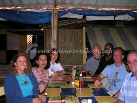 St Kitts Nevis travel forum members and friends link up at Mr X Shiggidy Shack at South Frigate Bay in St. Kitts