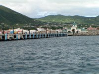 Pier at the Port Zante cruise ship berthing facility in St. Kitts