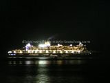 Queen Mary at night in the Basseterre