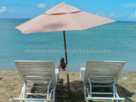 Beach umbrella at South Frigate Bay Beach in St Kitts