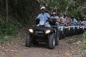 ATVs in the rainforest on St Kitts quad bike tour