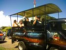 St Kitts tours and Island Safaris with Captain Sunshine Tours. St Kitts photo of Captain Sunshine Tours open air safari jeep.