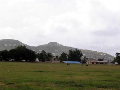 Old eastern section of Warner Park.  The video display screen, score board, ticket office and Carib Party Mound are presently located in this area.