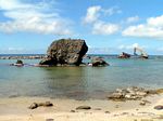 Photo of heavy equipment working on dolphin enclosure at South Friars Bay in St. Kitts